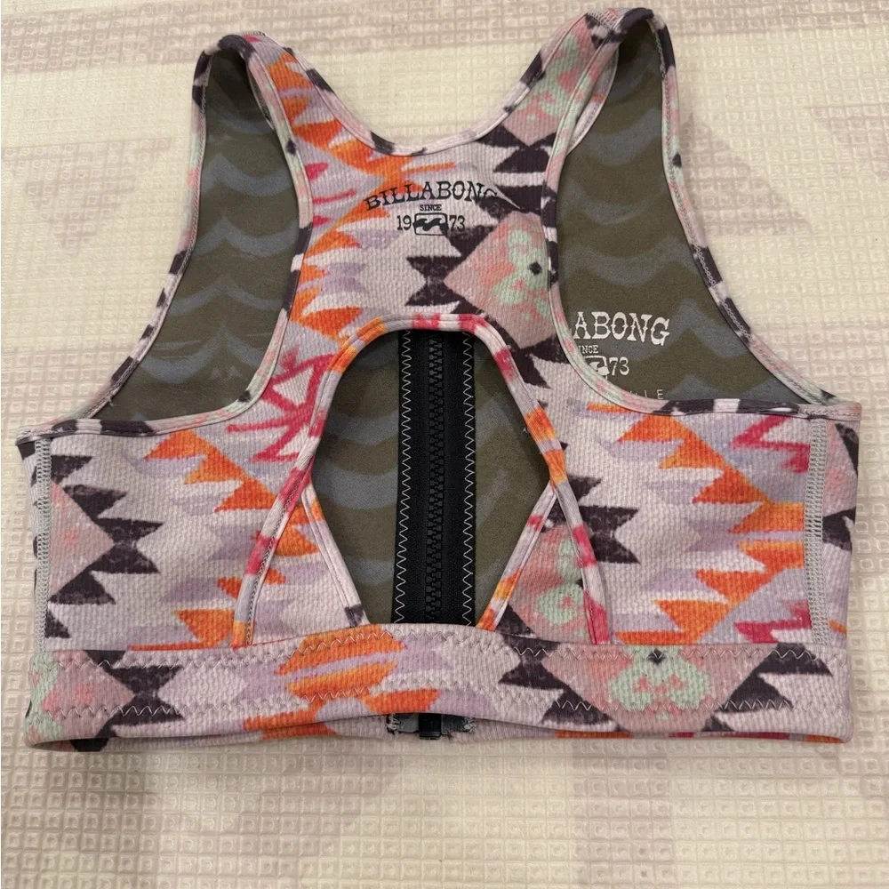 Billabong KEEP IT SALTY Neoprene Surf Capsule Top Aztec Print women’s size 2 - Picture 4 of 14